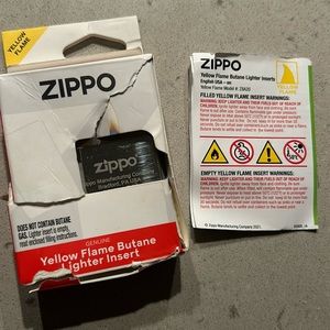 Yellow flame butane lighter insert (new) with matching Bandana plus Zombies Tin